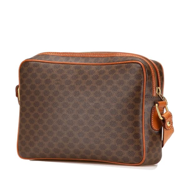 Pre-owned Celine Macadam Coated Canvas Crossbody Brown