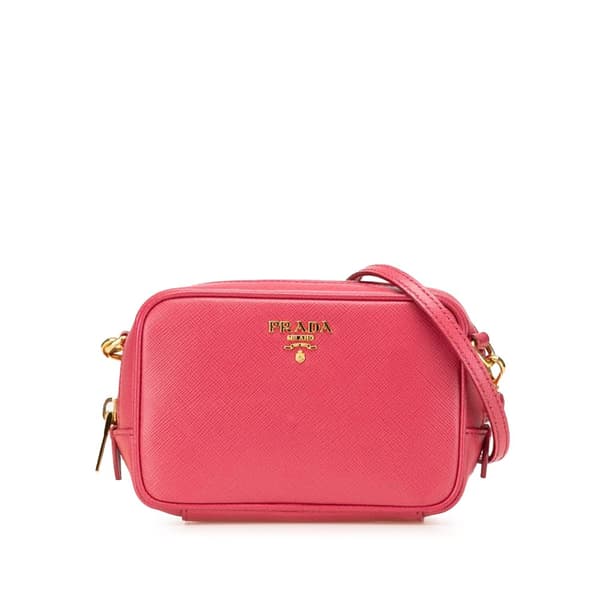 Pre-owned Prada Mini Saffiano Camera Bag Pink