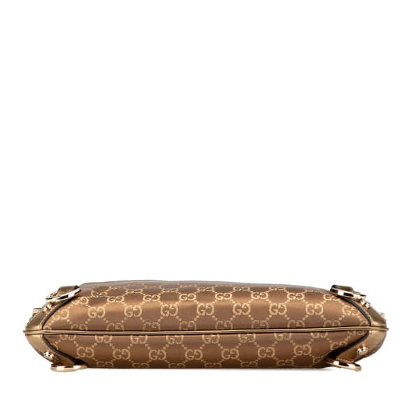Pre-owned Gucci GG Satin Abbey D Ring Crossbody Brown
