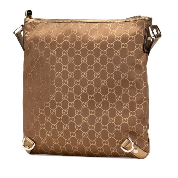 Pre-owned Gucci GG Satin Abbey D Ring Crossbody Brown