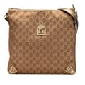 Miniatyrbild 1 av 8: Pre-owned Gucci GG Satin Abbey D Ring Crossbody Brown