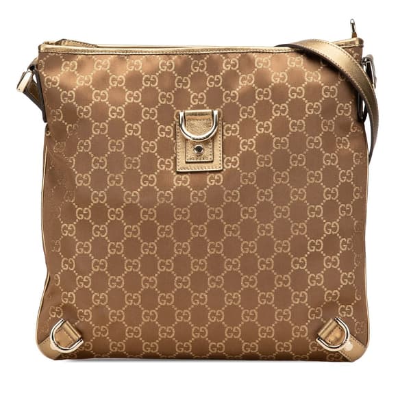 Pre-owned Gucci GG Satin Abbey D Ring Crossbody Brown