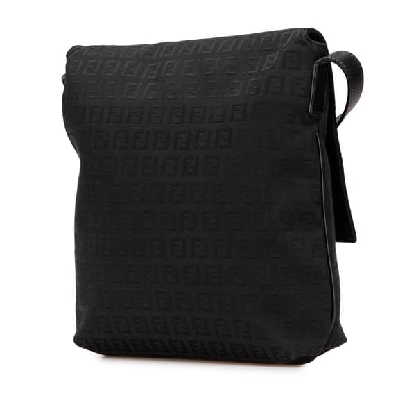 Pre-owned Fendi Zucchino Canvas Crossbody Black