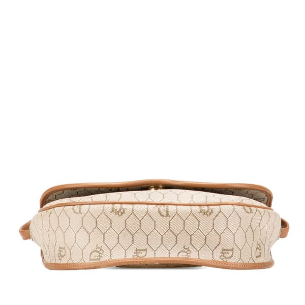 Pre-owned Dior Honeycomb Coated Canvas Crossbody Brown