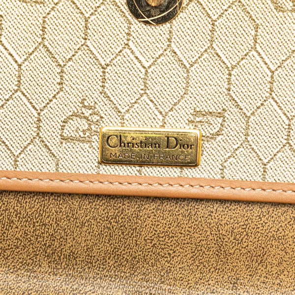 Pre-owned Dior Honeycomb Coated Canvas Crossbody Brown