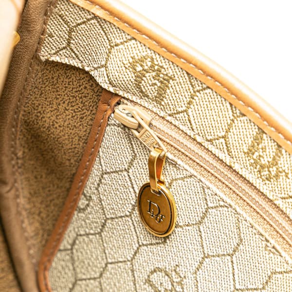 Pre-owned Dior Honeycomb Coated Canvas Crossbody Brown