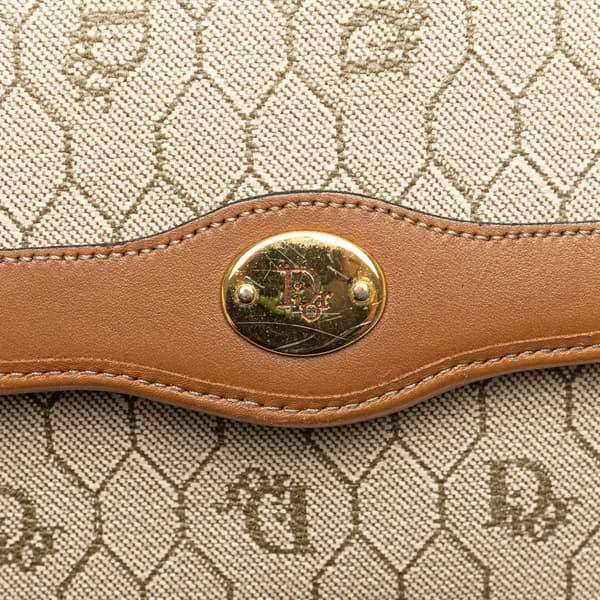 Pre-owned Dior Honeycomb Coated Canvas Crossbody Brown
