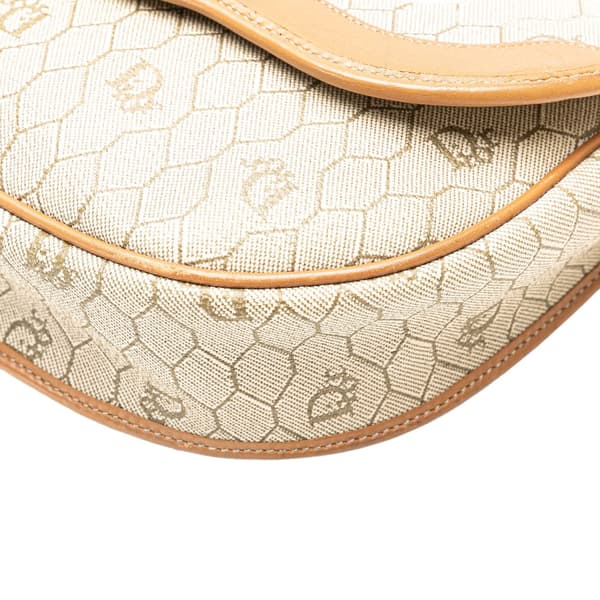 Pre-owned Dior Honeycomb Coated Canvas Crossbody Brown