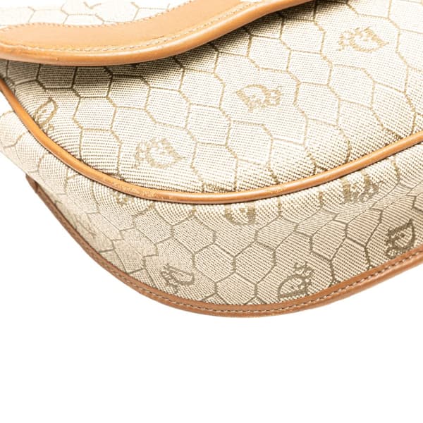 Pre-owned Dior Honeycomb Coated Canvas Crossbody Brown