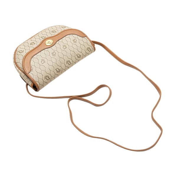 Pre-owned Dior Honeycomb Coated Canvas Crossbody Brown