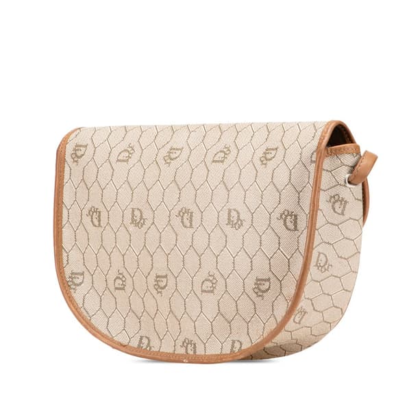 Pre-owned Dior Honeycomb Coated Canvas Crossbody Brown