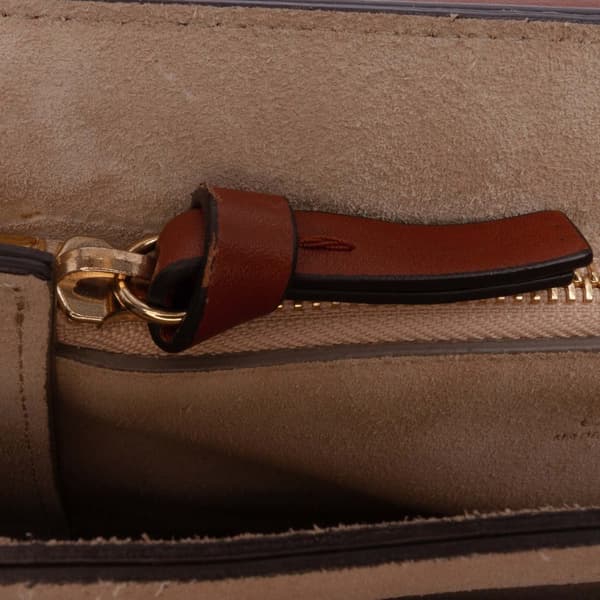 Pre-owned Chloé Medium Calfskin and Suede Faye Crossbody Brown