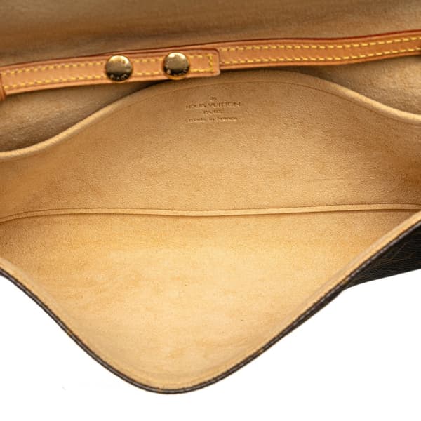 Pre-owned Louis Vuitton Monogram Pochette Twin GM Brown