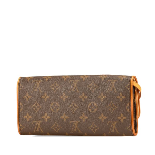 Pre-owned Louis Vuitton Monogram Pochette Twin GM Brown