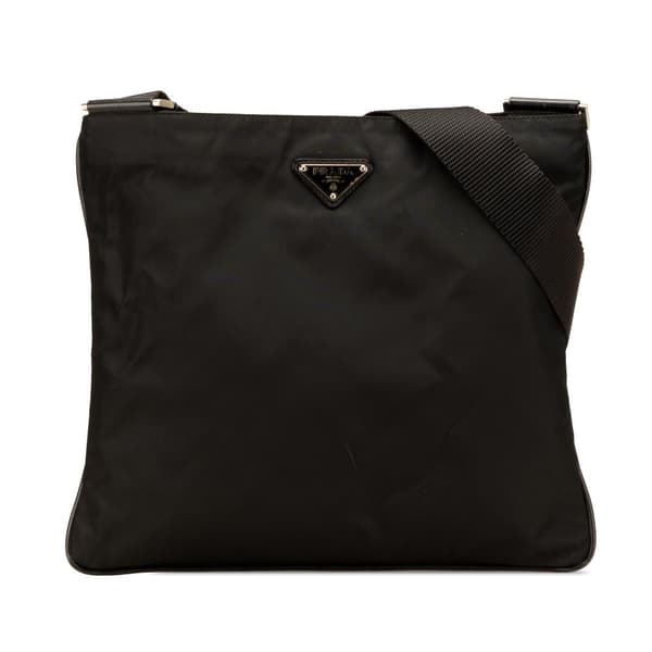 Pre-owned Prada Tessuto Zip Top Crossbody Black
