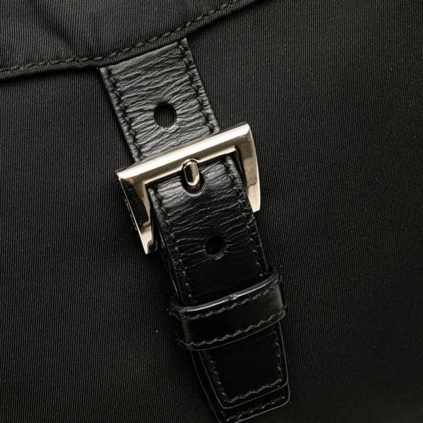 Pre-owned Prada Tessuto Buckle Messenger Bag Black