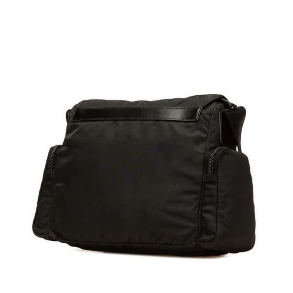 Pre-owned Prada Tessuto Buckle Messenger Bag Black