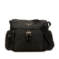 Miniatyrbild 1 av 10: Pre-owned Prada Tessuto Buckle Messenger Bag Black