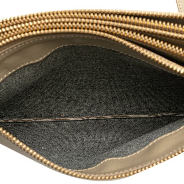 Pre-owned Celine Small Lambskin Trio Crossbody Brown