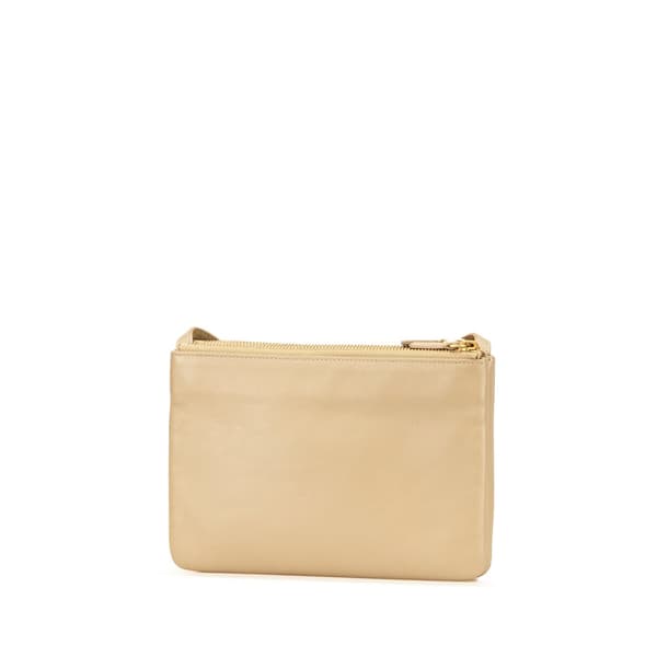 Pre-owned Celine Small Lambskin Trio Crossbody Brown