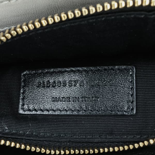 Pre-owned Saint Laurent Mini Quilted Lambskin Monogram Gaby Crossbody White