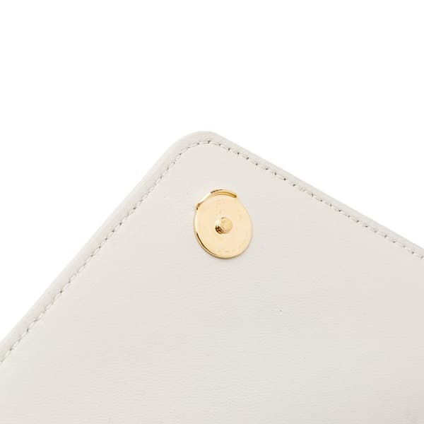 Pre-owned Saint Laurent Mini Quilted Lambskin Monogram Gaby Crossbody White