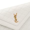 Miniatyrbild 10 av 10: Pre-owned Saint Laurent Mini Quilted Lambskin Monogram Gaby Crossbody White