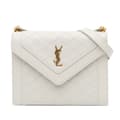 Miniatyrbild 1 av 10: Pre-owned Saint Laurent Mini Quilted Lambskin Monogram Gaby Crossbody White