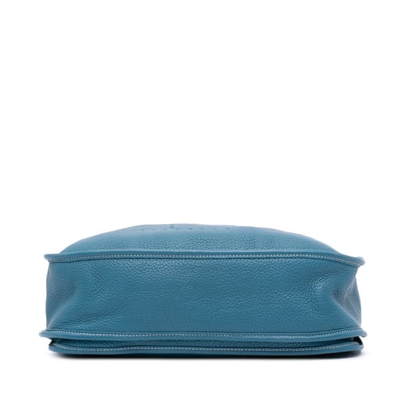 Pre-owned Hermès Clemence Evelyne III 33 Blue