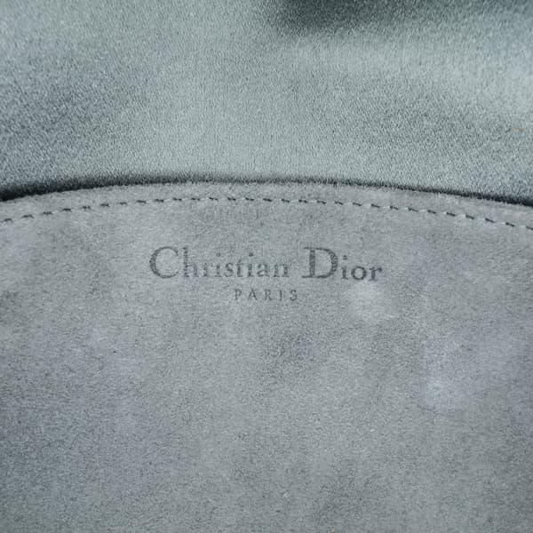 Pre-owned Dior Silk Cannage Lady Dior Wallet On Chain Blue
