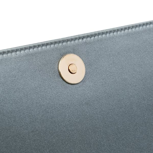 Pre-owned Dior Silk Cannage Lady Dior Wallet On Chain Blue