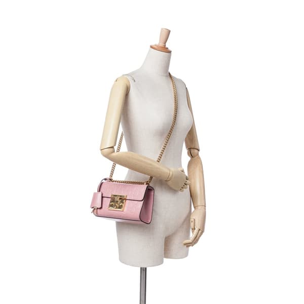 Pre-owned Gucci Small Guccissima Padlock Crossbody Pink