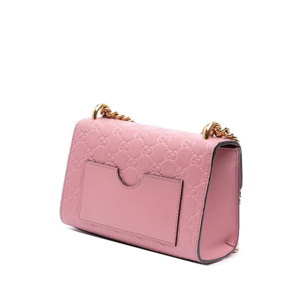 Pre-owned Gucci Small Guccissima Padlock Crossbody Pink