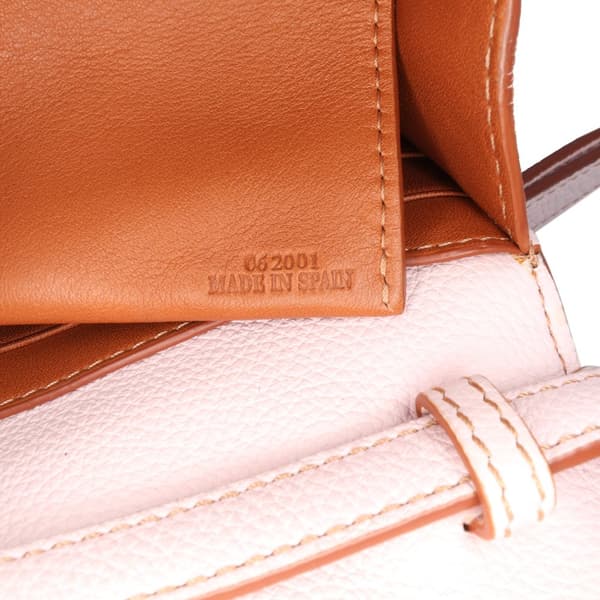 Pre-owned LOEWE Mini Grained Calfskin Barcelona Crossbody Pink