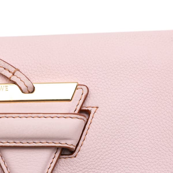 Pre-owned LOEWE Mini Grained Calfskin Barcelona Crossbody Pink