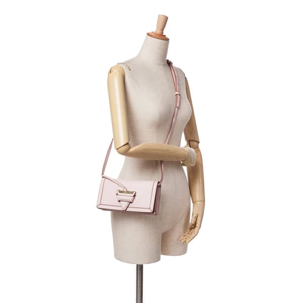 Pre-owned LOEWE Mini Grained Calfskin Barcelona Crossbody Pink