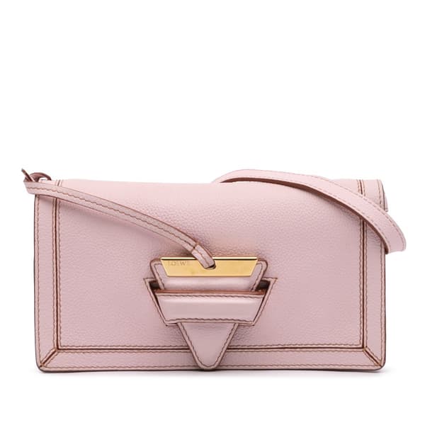 Pre-owned LOEWE Mini Grained Calfskin Barcelona Crossbody Pink