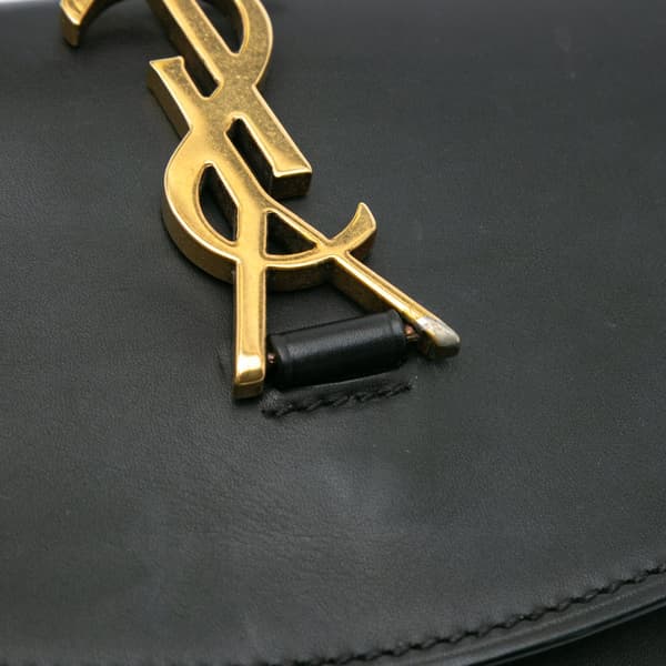 Pre-owned Saint Laurent Small Leather Monogram Kaia Crossbody Black