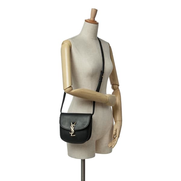 Pre-owned Saint Laurent Small Leather Monogram Kaia Crossbody Black