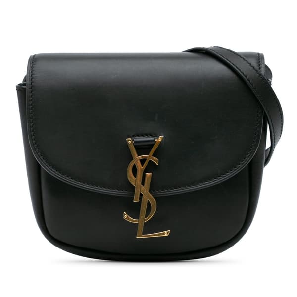 Pre-owned Saint Laurent Small Leather Monogram Kaia Crossbody Black