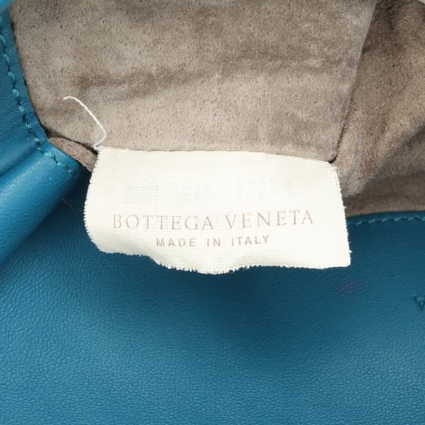 Pre-owned Bottega Veneta Mini Nappa Intrecciato Turn Lock Crossbody Blue