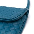 Miniatyrbild 9 av 10: Pre-owned Bottega Veneta Mini Nappa Intrecciato Turn Lock Crossbody Blue