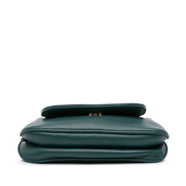 Pre-owned Gucci Small Leather 1973 Chain Crossbody Green