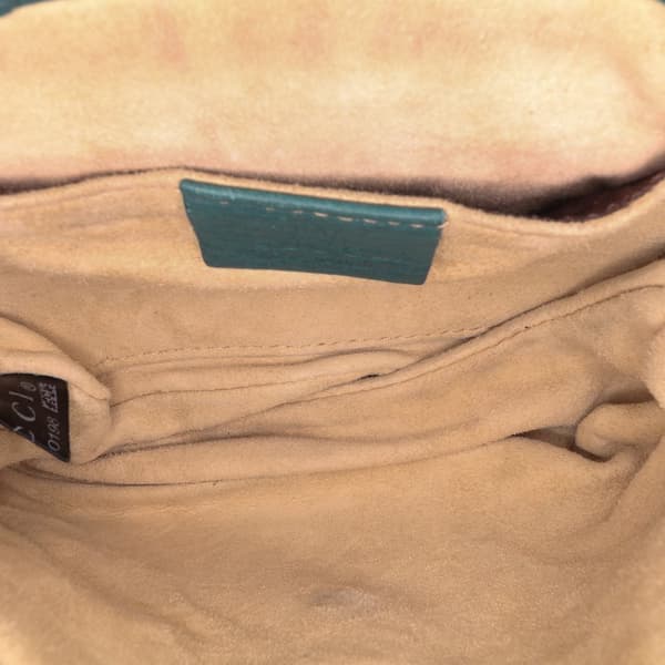Pre-owned Gucci Small Leather 1973 Chain Crossbody Green