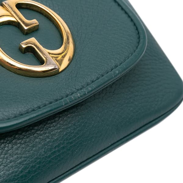 Pre-owned Gucci Small Leather 1973 Chain Crossbody Green