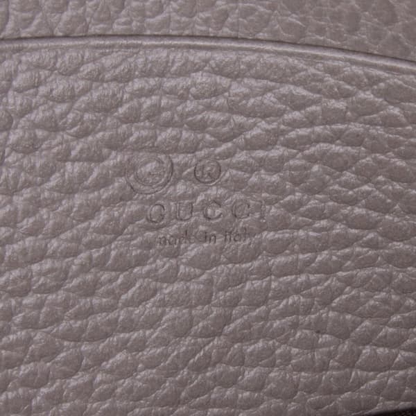 Pre-owned Gucci Leather Interlocking G Dollar Wallet on Chain Gray
