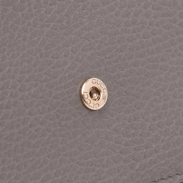 Pre-owned Gucci Leather Interlocking G Dollar Wallet on Chain Gray