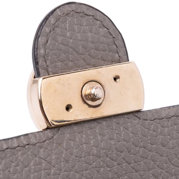 Pre-owned Gucci Leather Interlocking G Dollar Wallet on Chain Gray