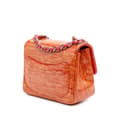 Miniatyrbild 2 av 10: Pre-owned Chanel Mini Square Classic Patent Striped Single Flap Orange