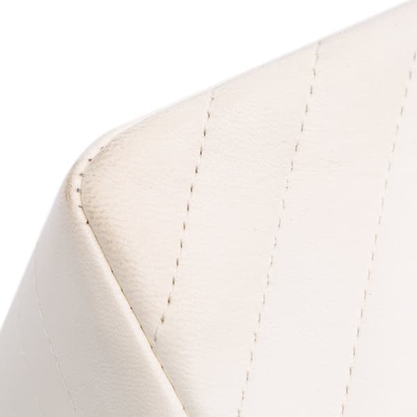 Pre-owned Chanel Mini Square Classic Chevron Lambskin Single Flap White